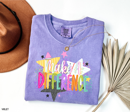 Make A Difference Teacher Adult Comfort Colors T-Shirt