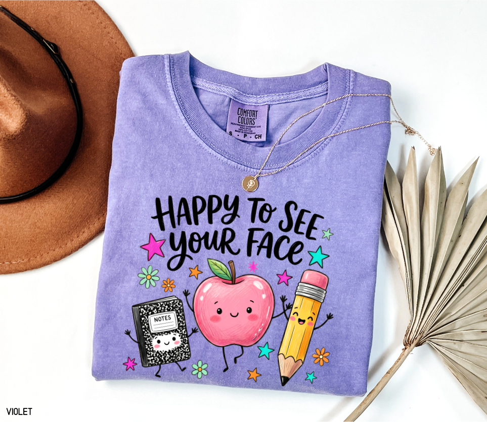 Happy to See Your Face Adult Comfort Colors T-Shirt