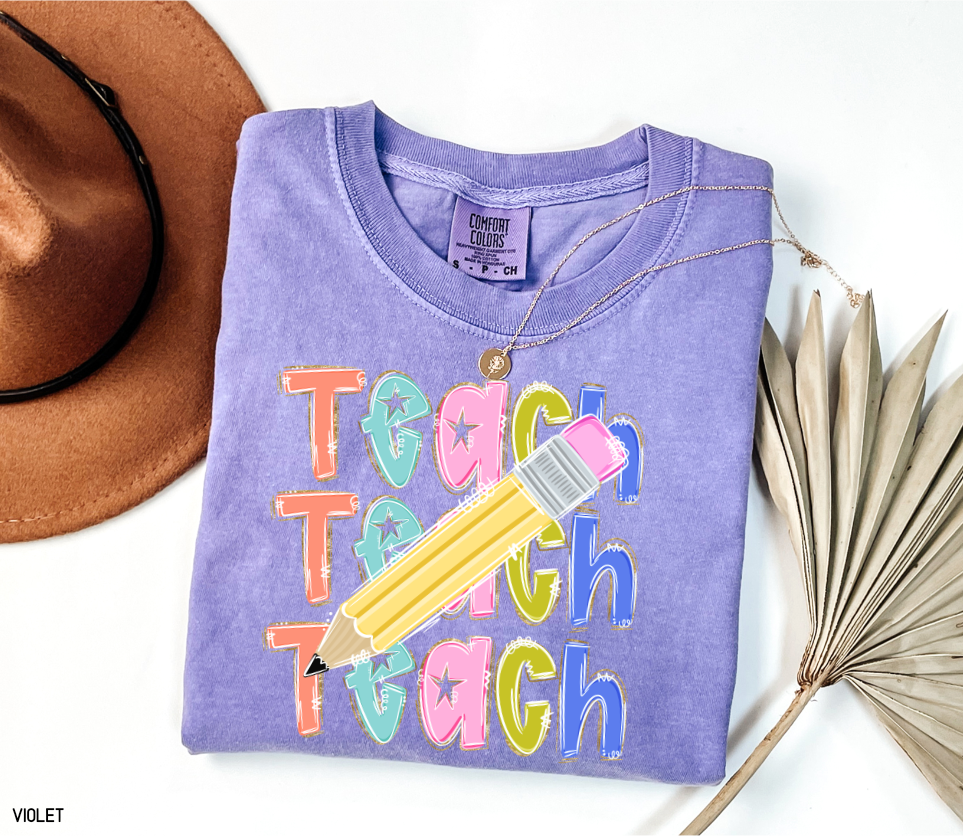 Teach Teach Teach Adult Comfort Colors T-Shirt
