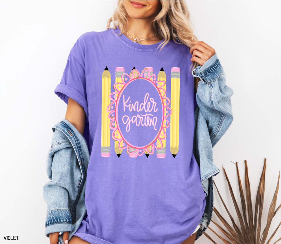 Pencil Grade Level Teacher Comfort Colors T-Shirt