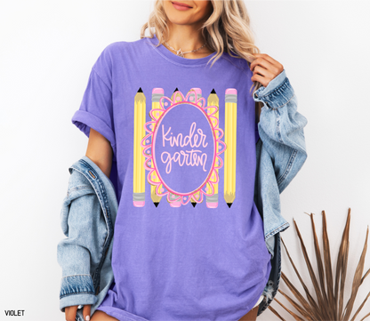 Pencil Grade Level Teacher Comfort Colors T-Shirt
