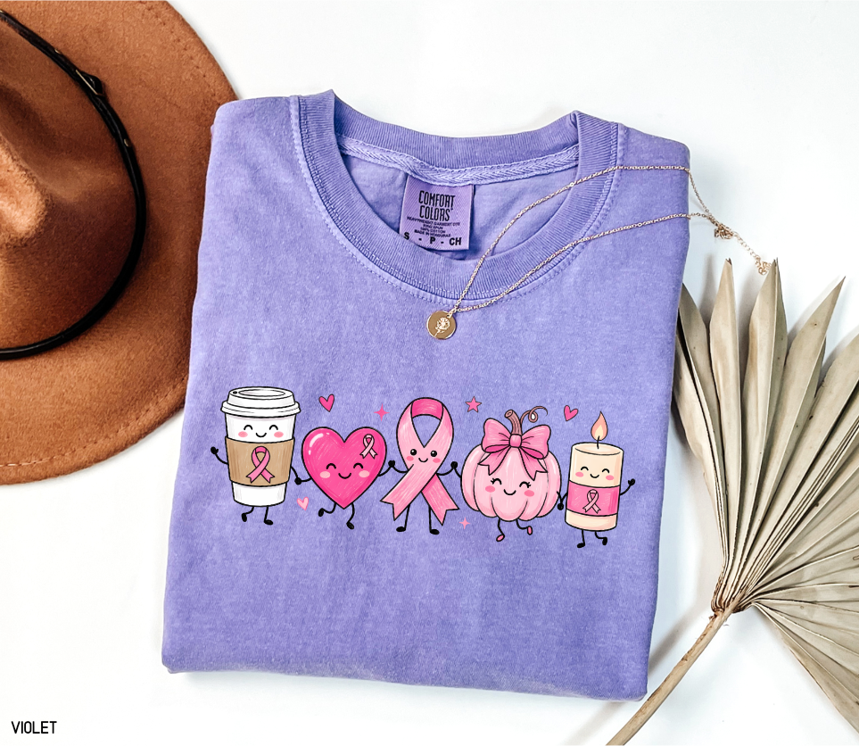 Breast Cancer Awareness Icons Adult Comfort Colors T-Shirt