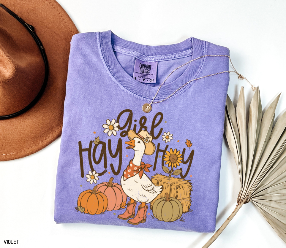 Hay Girl Hey Funny Adult Comfort Colors T-Shirt