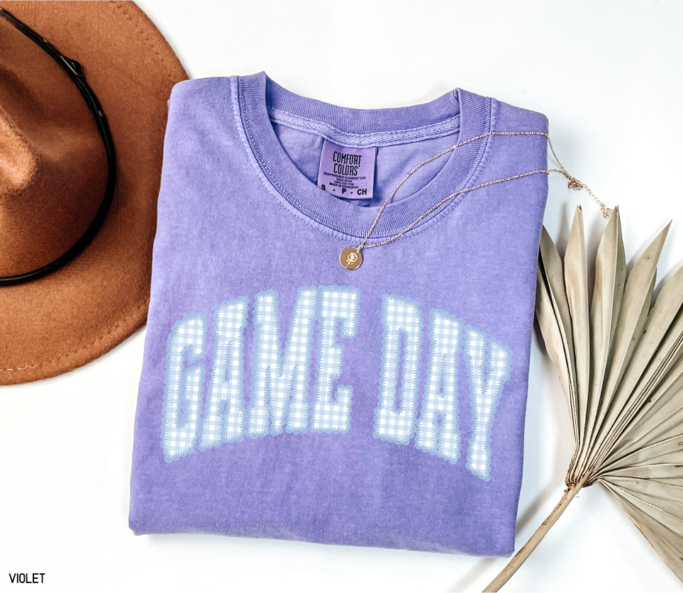 Gingham Game Day Adult Comfort Colors T-Shirt
