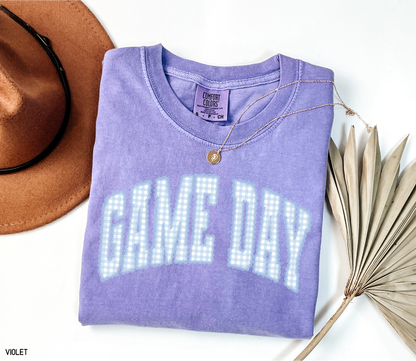 Gingham Game Day Adult Comfort Colors T-Shirt