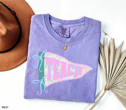 Teach Pennant Adult Comfort Colors T-Shirt