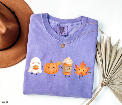 Cute Fall Ghost Adult Comfort Colors T-Shirt