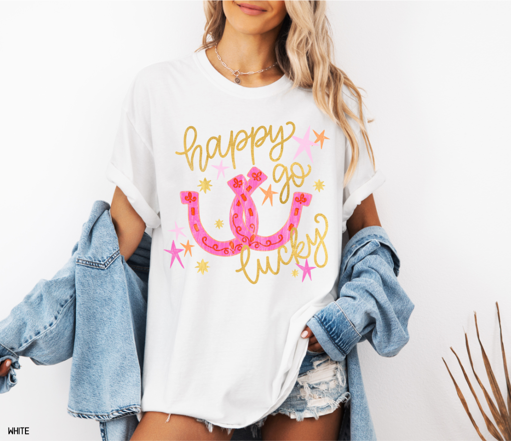 Happy Go Lucky Adult Comfort Colors T-Shirt