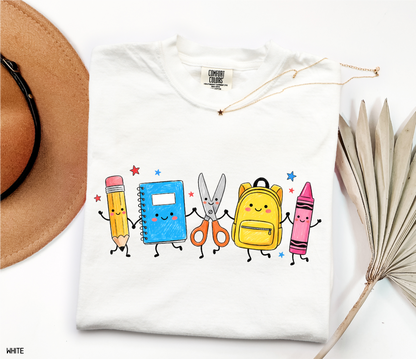 Cute Teacher Supplies Adult Comfort Colors T-Shirt
