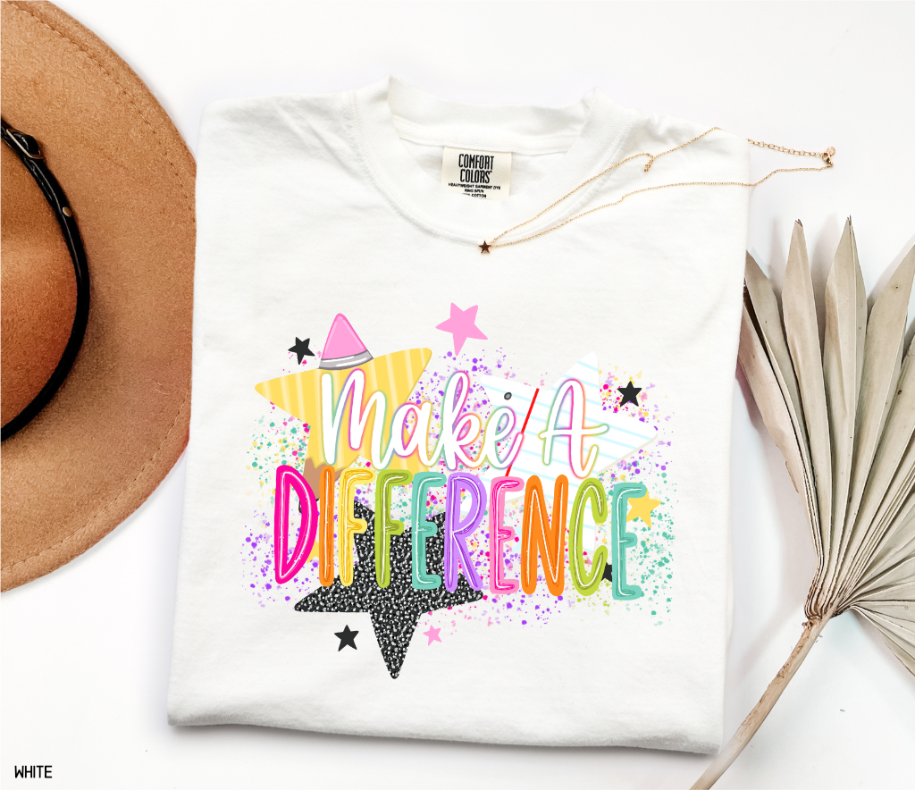 Make A Difference Teacher Adult Comfort Colors T-Shirt