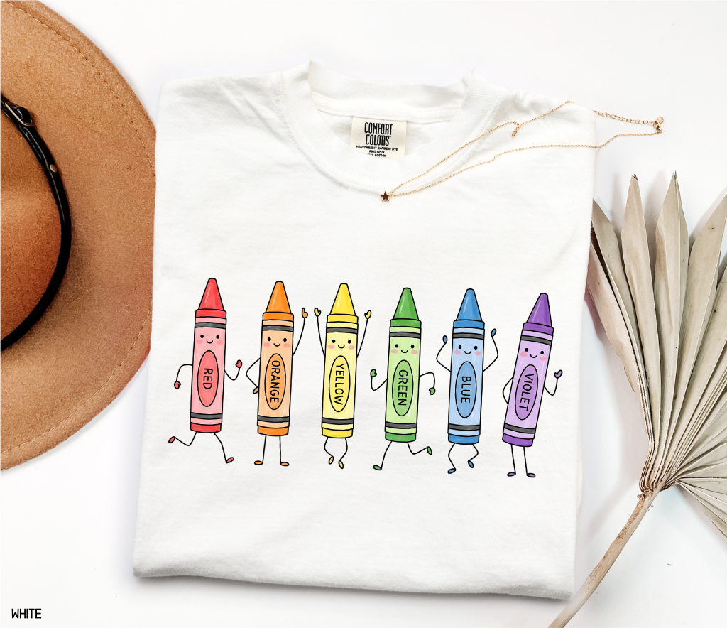 Crayon Teacher Adult Comfort Colors T-Shirt