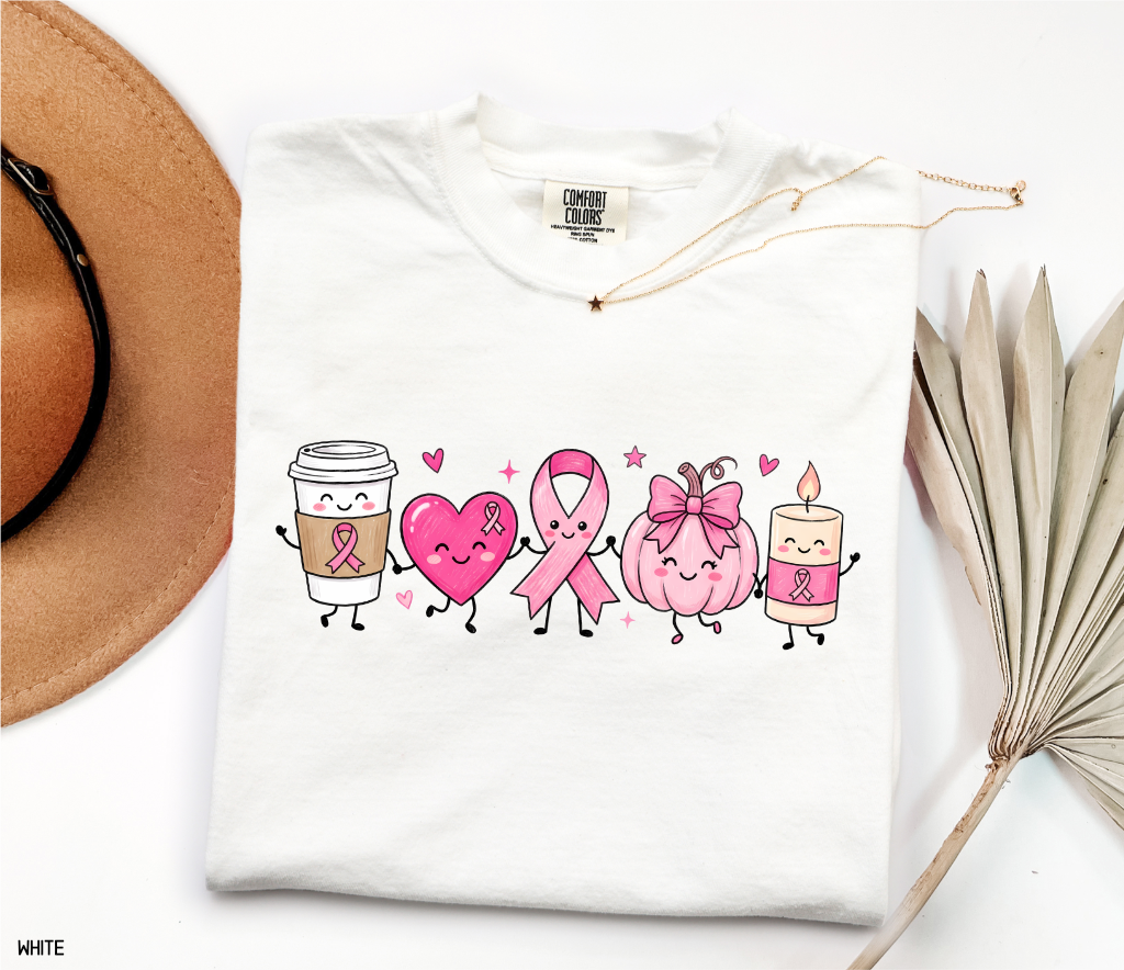 Breast Cancer Awareness Icons Adult Comfort Colors T-Shirt