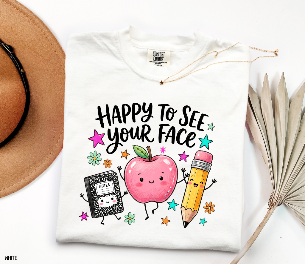 Happy to See Your Face Adult Comfort Colors T-Shirt