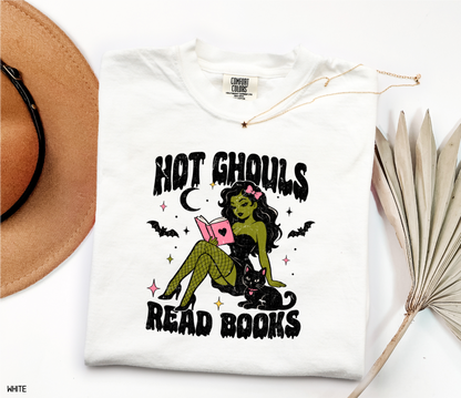 Hot Ghouls Read Books Adult Comfort Colors T-Shirt