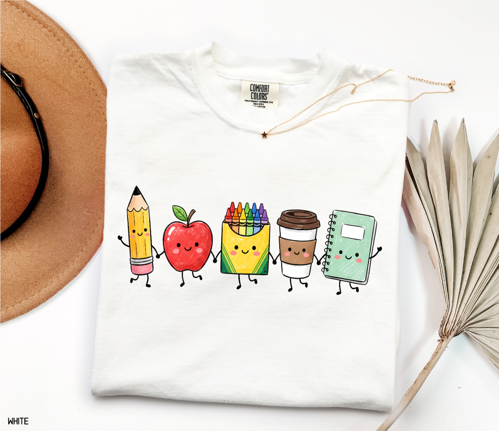 Cute School Icons Adult Comfort Colors T-Shirt