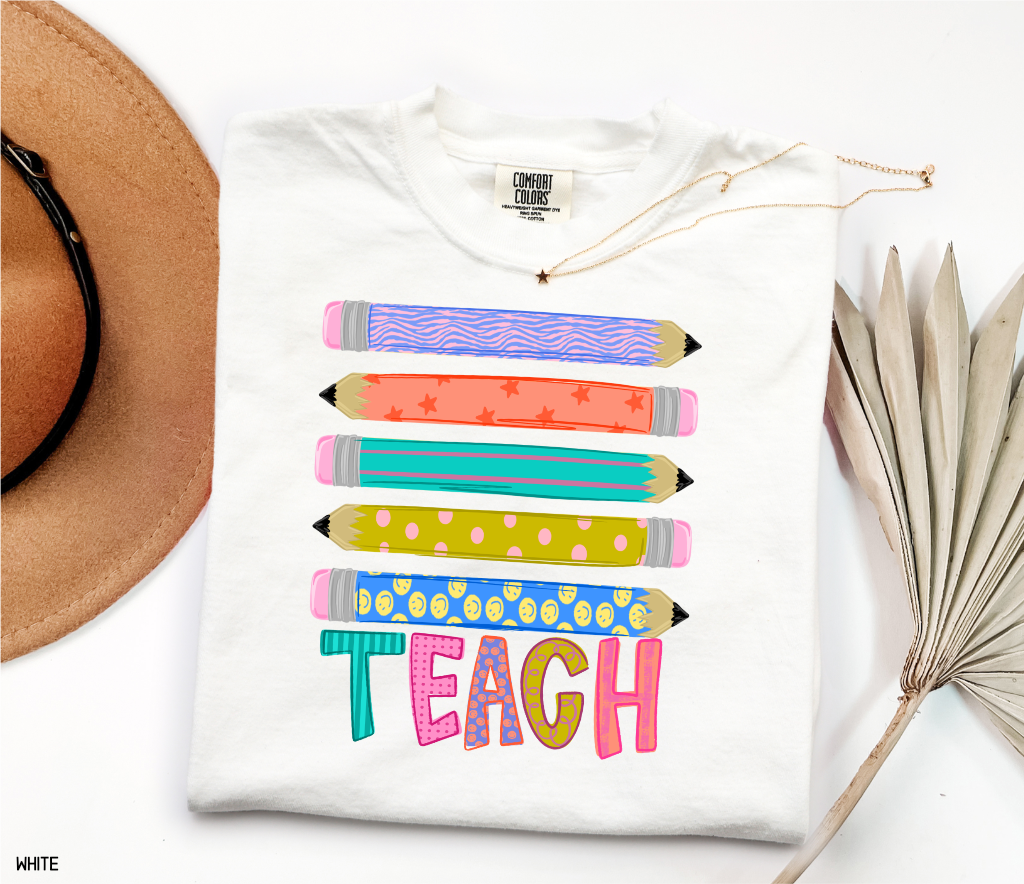Teacher Pencil Adult Comfort Colors T-Shirt