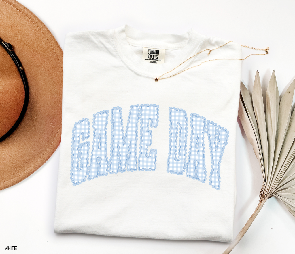 Gingham Game Day Adult Comfort Colors T-Shirt