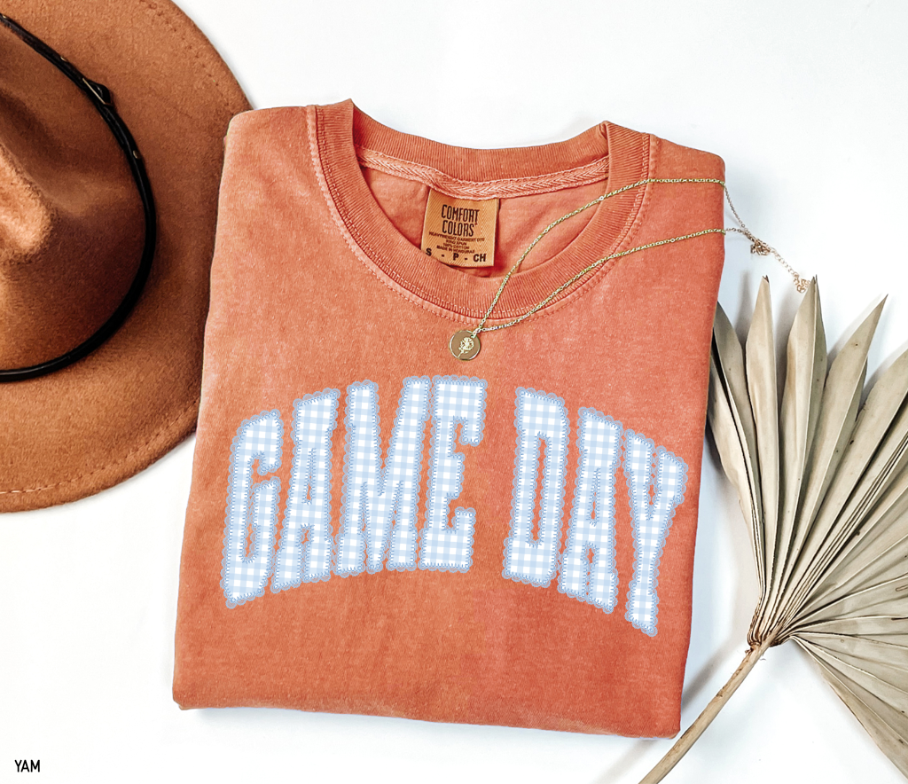 Gingham Game Day Adult Comfort Colors T-Shirt