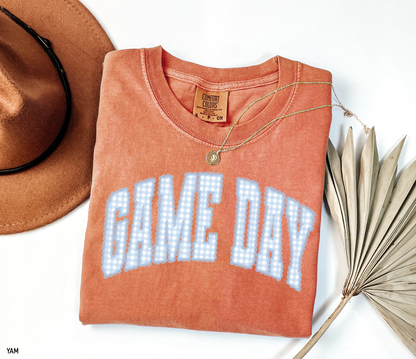 Gingham Game Day Adult Comfort Colors T-Shirt