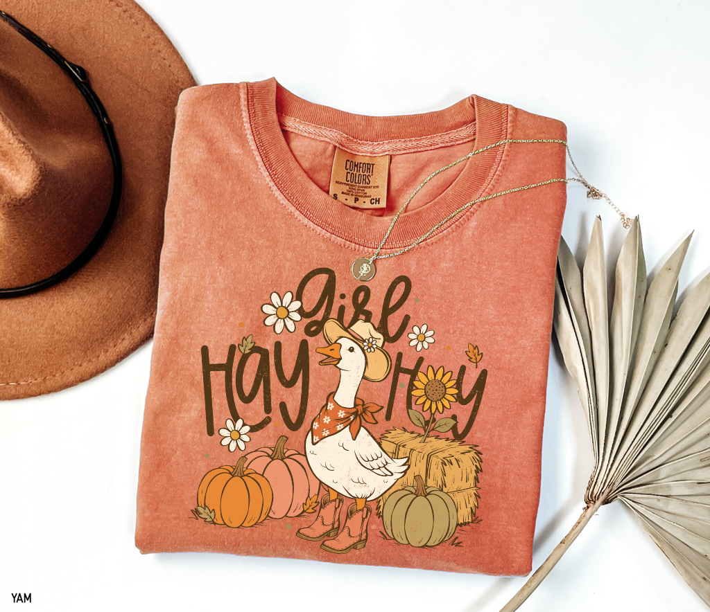Hay Girl Hey Funny Adult Comfort Colors T-Shirt