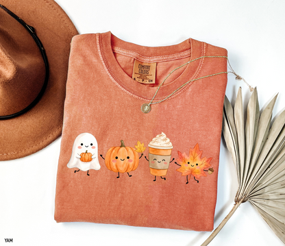 Cute Fall Ghost Adult Comfort Colors T-Shirt