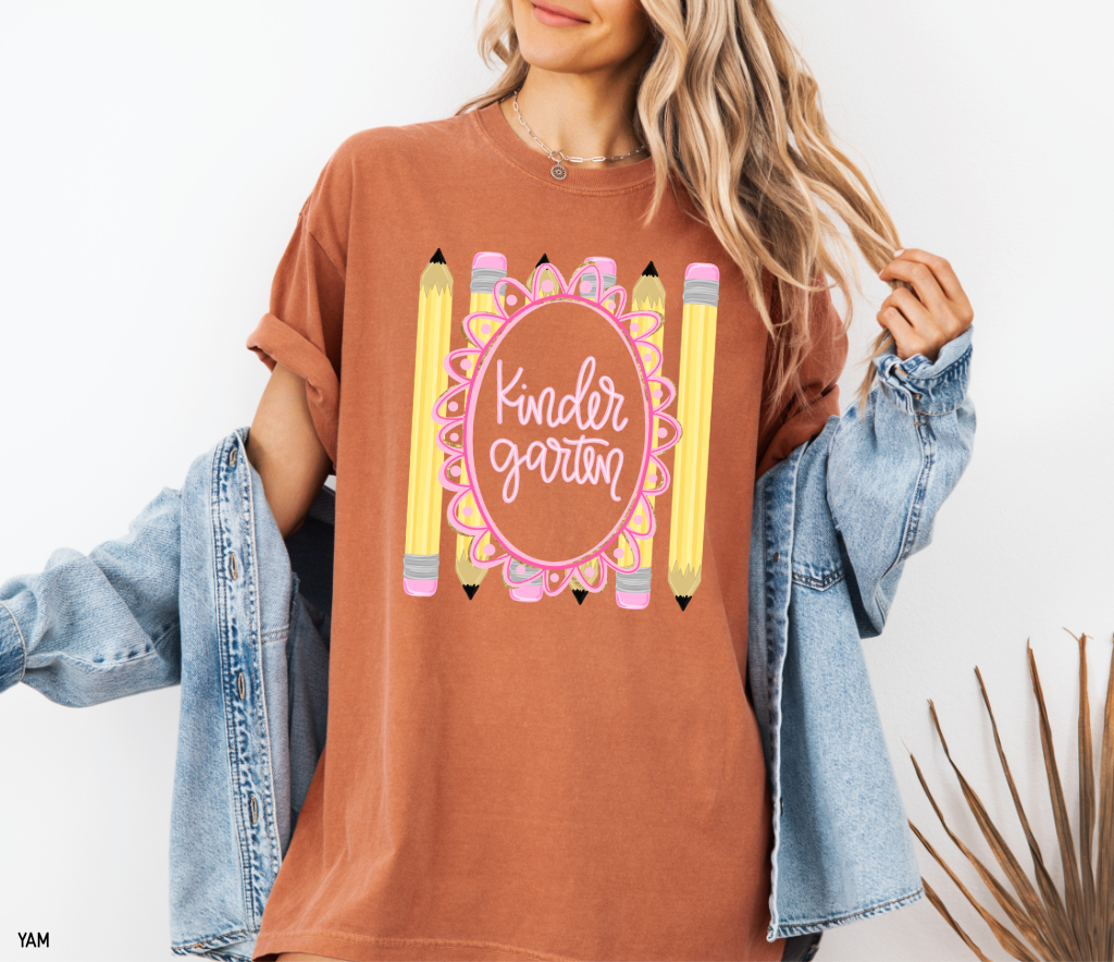 Pencil Grade Level Teacher Comfort Colors T-Shirt