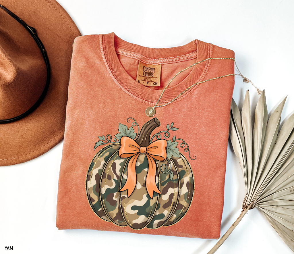 Camo Pumpkin Adult Comfort Colors T-Shirt