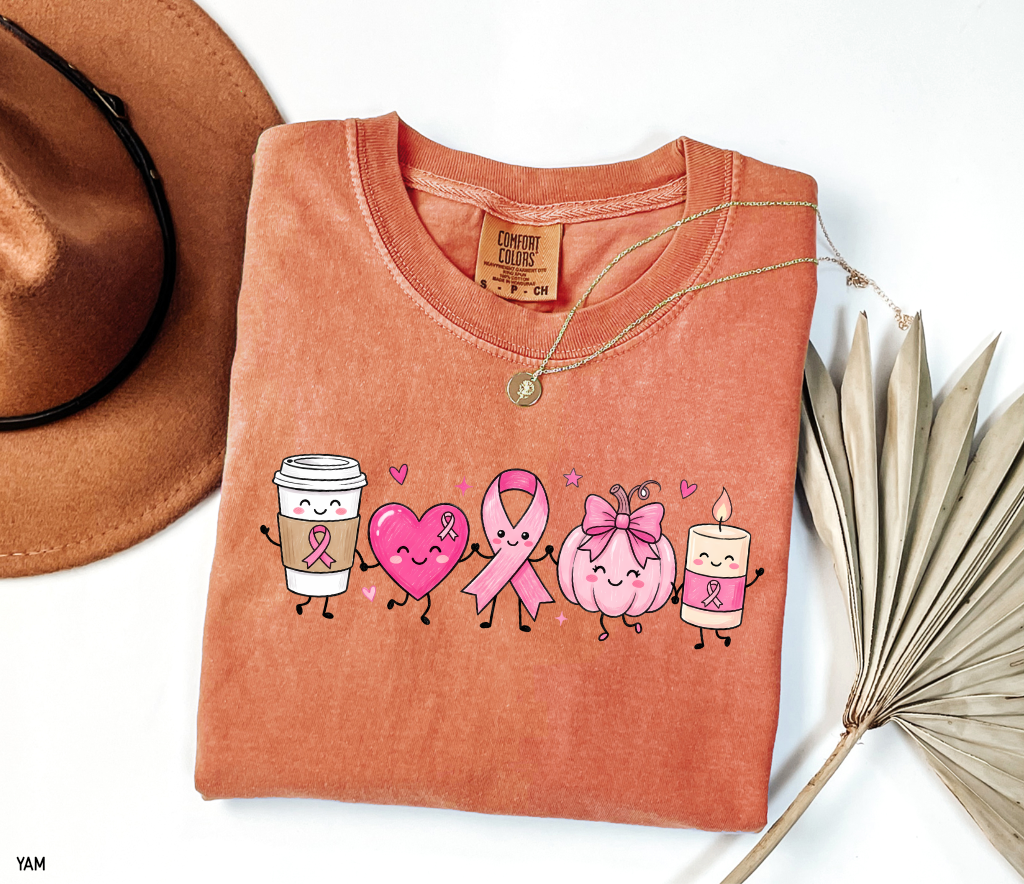 Breast Cancer Awareness Icons Adult Comfort Colors T-Shirt