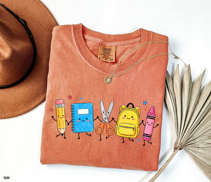 Cute Teacher Supplies Adult Comfort Colors T-Shirt