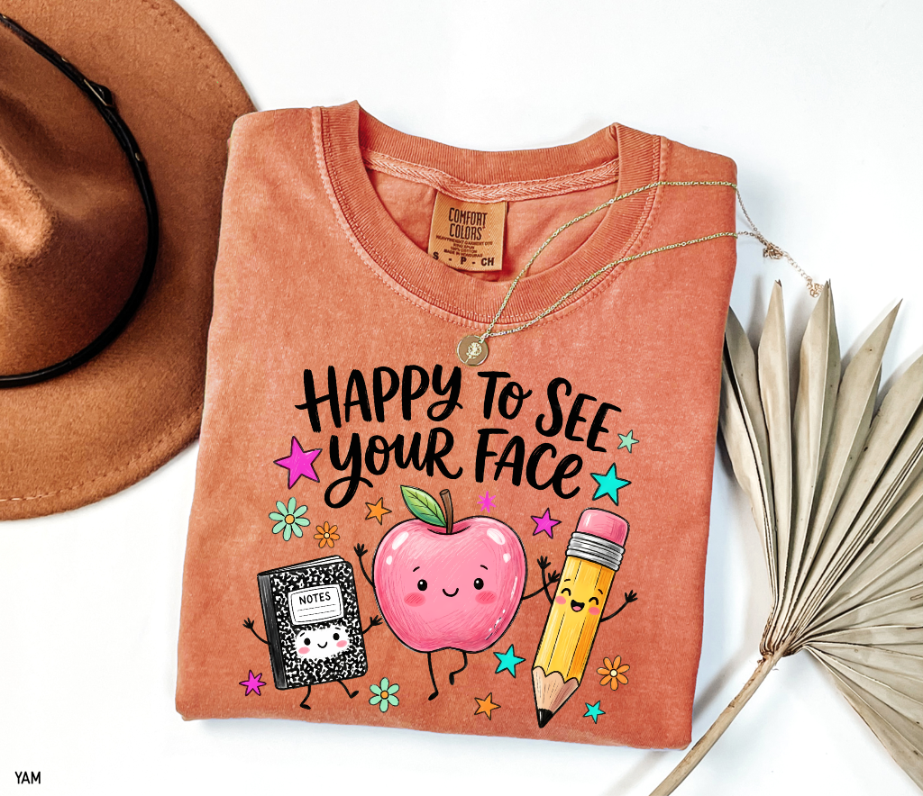 Happy to See Your Face Adult Comfort Colors T-Shirt