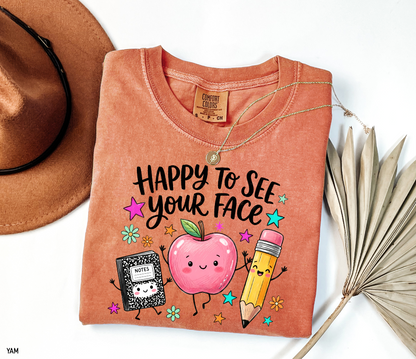 Happy to See Your Face Adult Comfort Colors T-Shirt