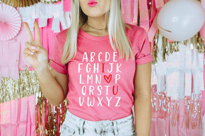 ABC I❤️U Adult T-shirt