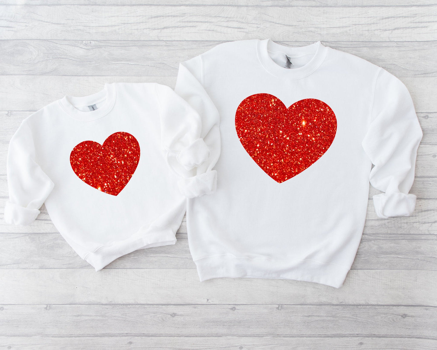 Glitter Heart Adult Sweatshirt