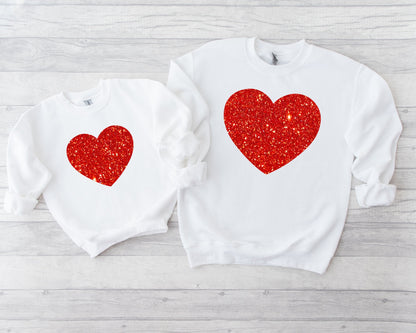 Glitter Heart Adult Sweatshirt