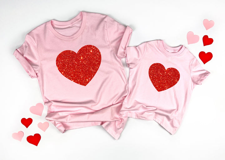 Glitter Heart Adult T-shirt