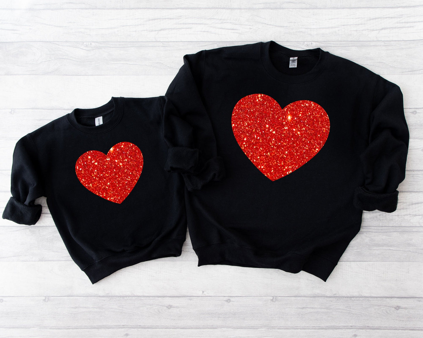 Glitter Heart Adult Sweatshirt