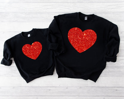 Glitter Heart Adult Sweatshirt