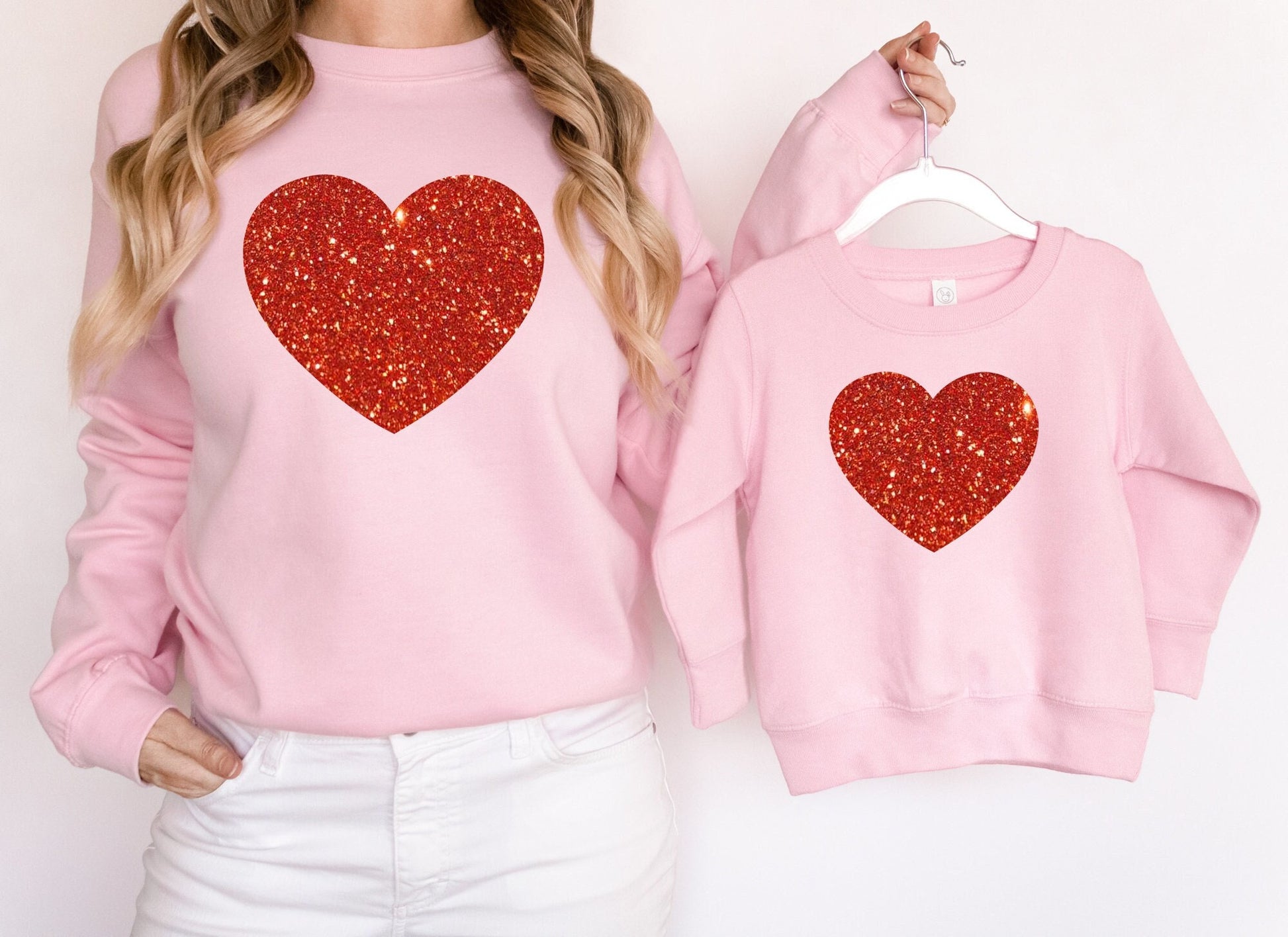 Glitter Heart Adult Sweatshirt