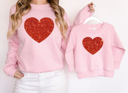 Glitter Heart Adult Sweatshirt