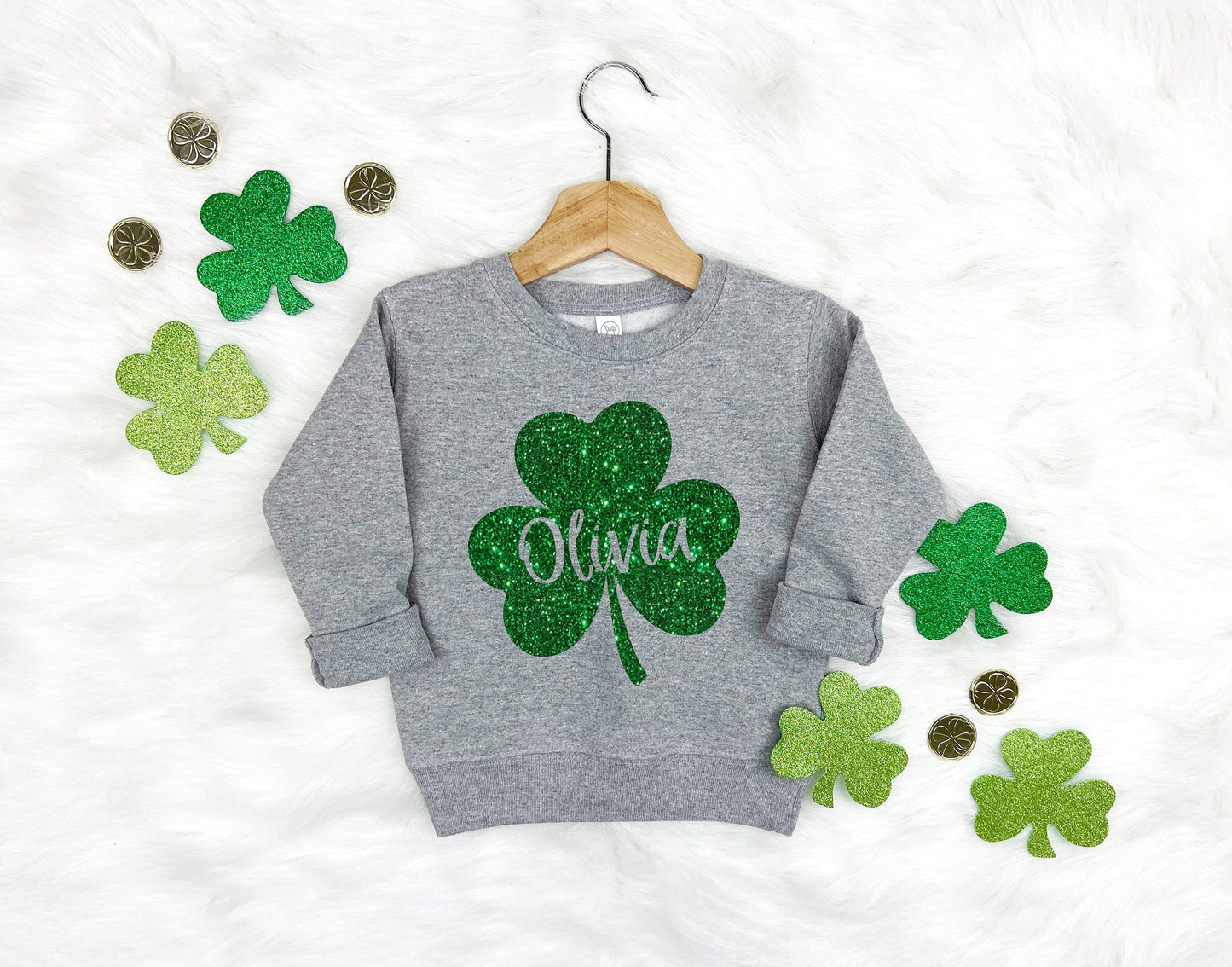 Personalizable Shamrock Kids Sweatshirt