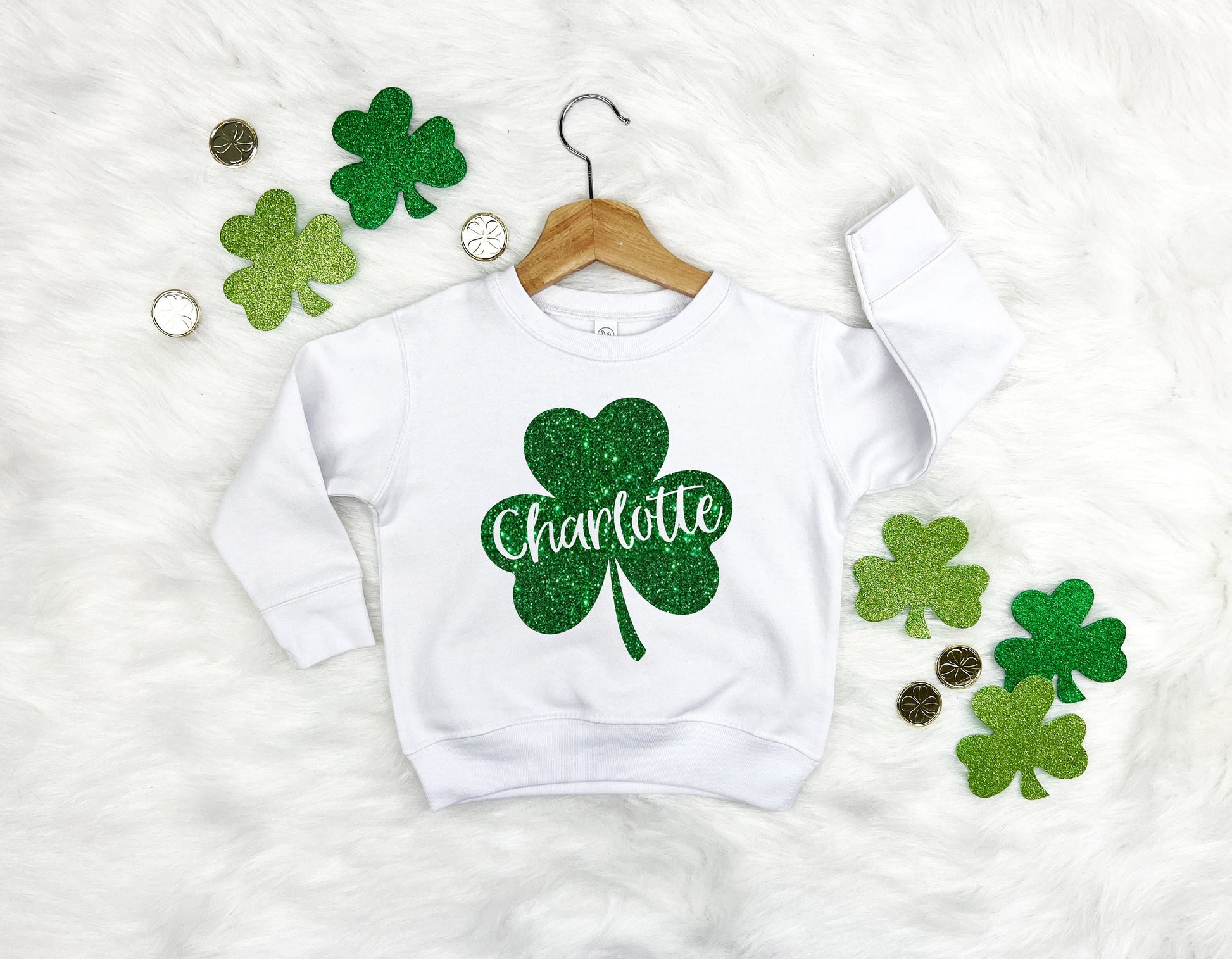 Personalizable Shamrock Kids Sweatshirt