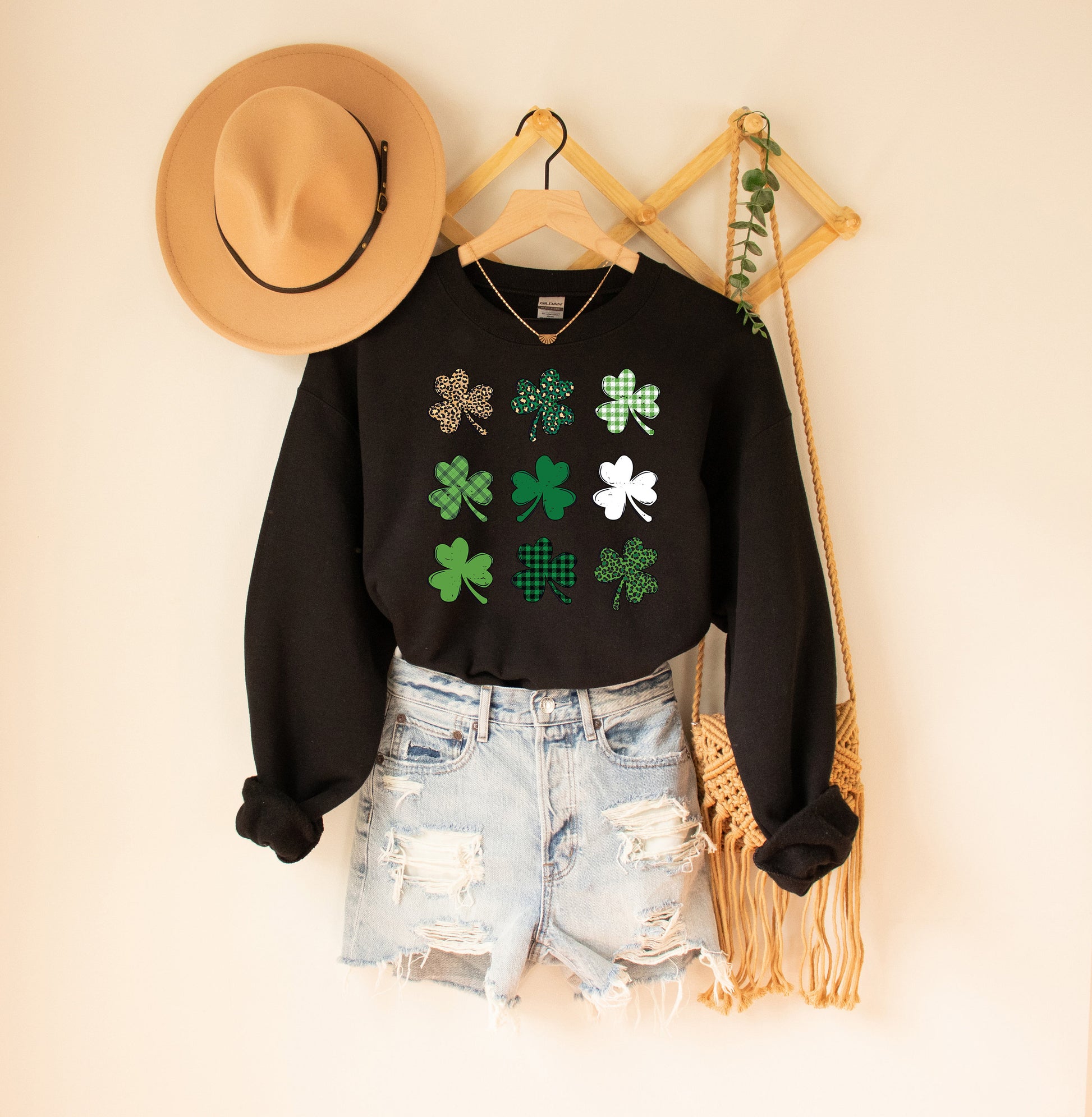 Shamrock Grid Adult Sweatshirt