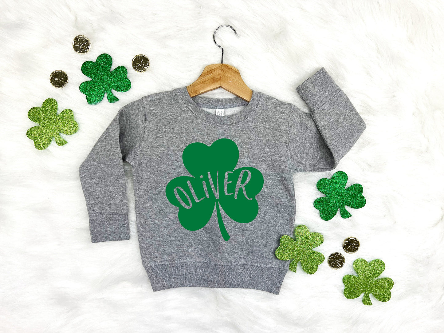 Personalizable Shamrock print version Kids Sweatshirt