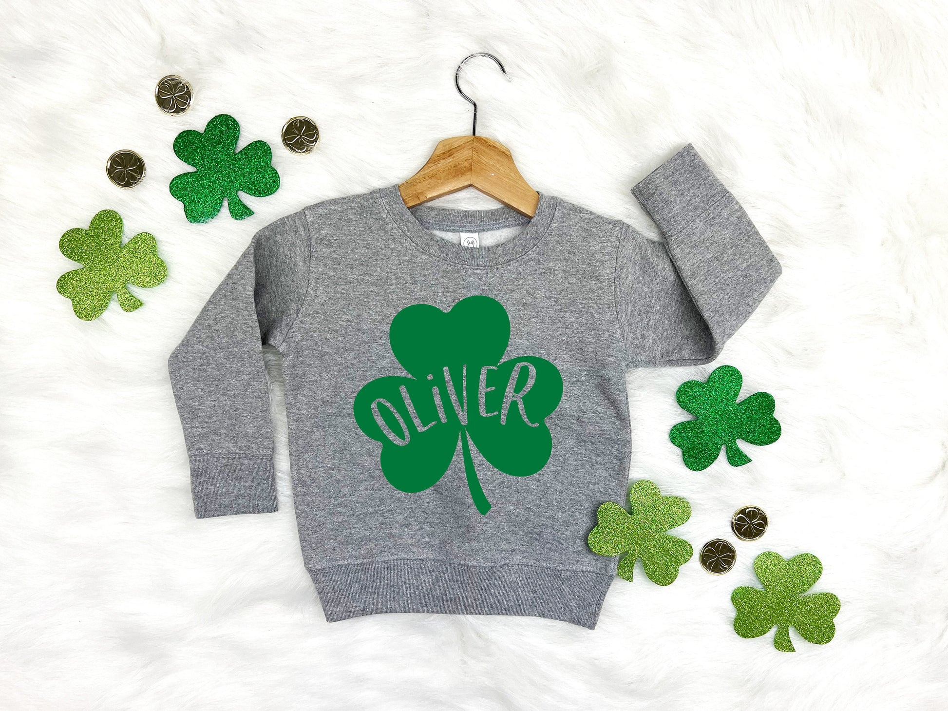 Personalizable Shamrock print version Kids Sweatshirt