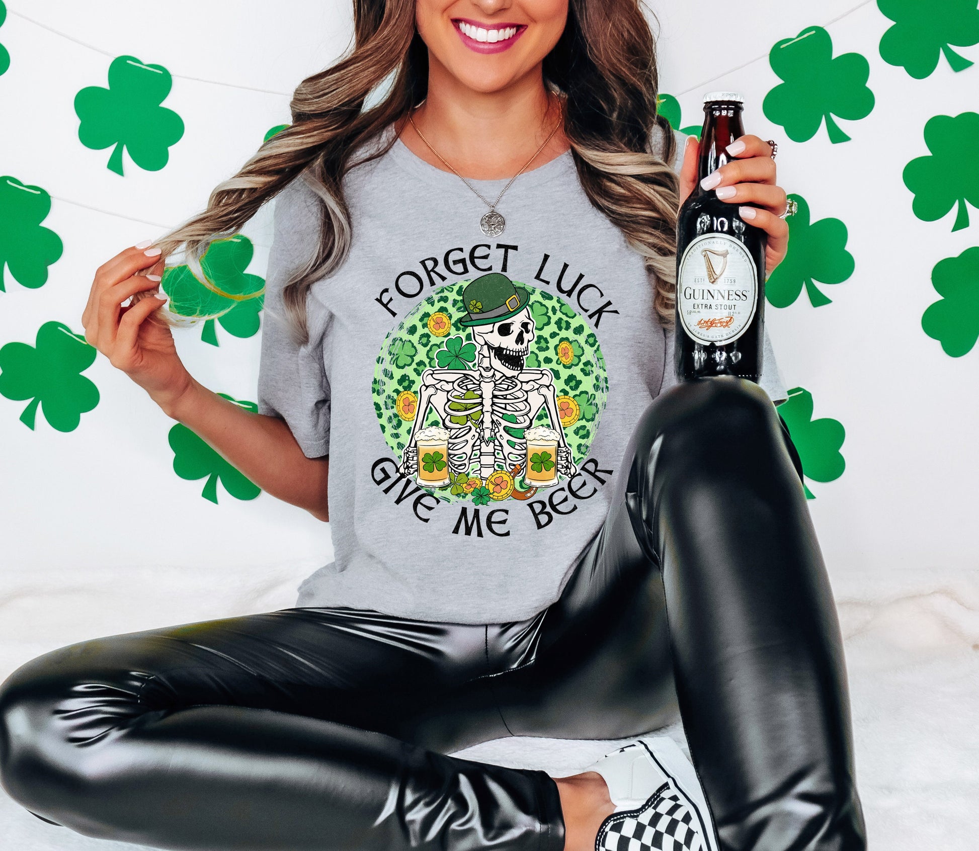 Forget Luck Give Me Beer Adult T-shirt