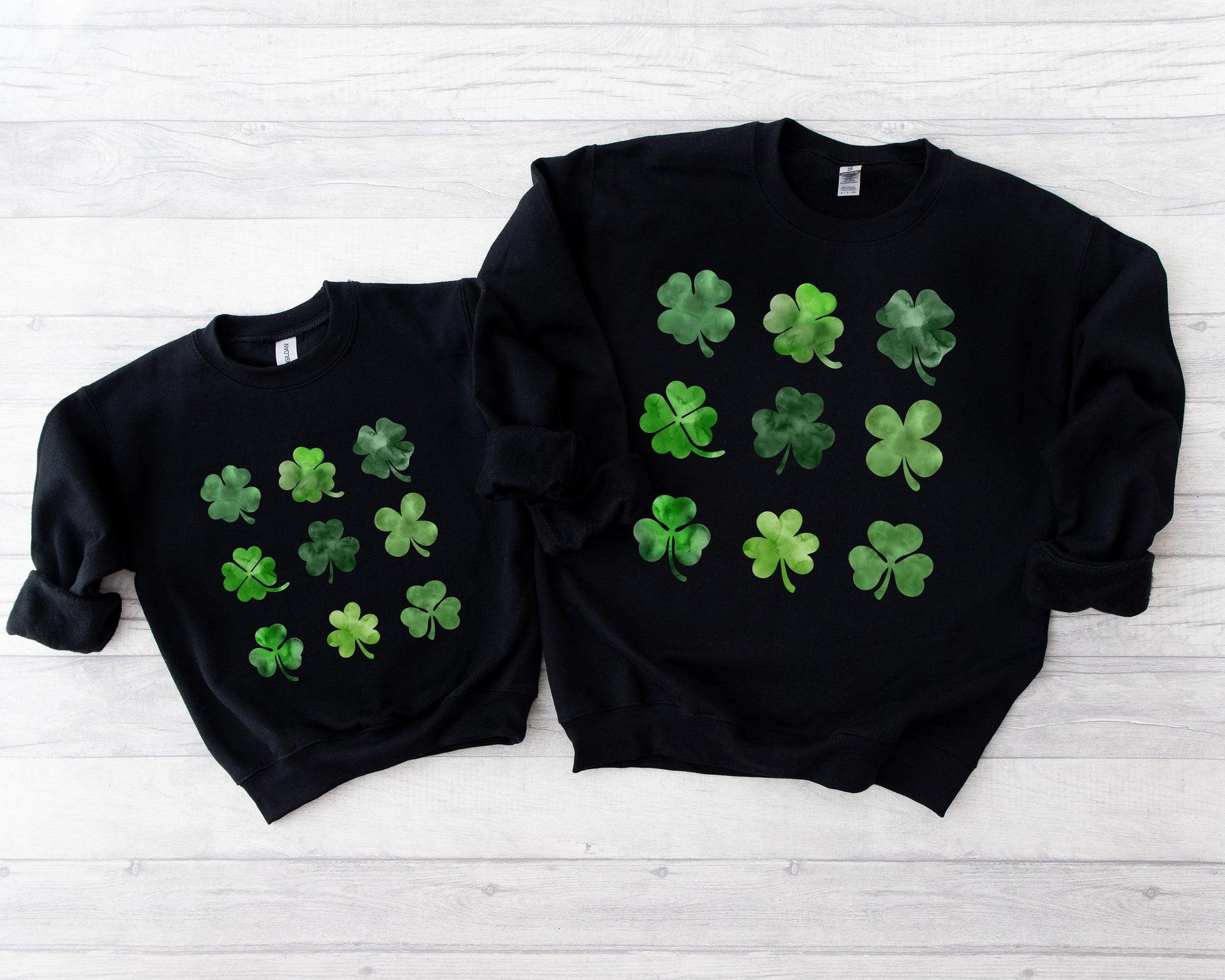Watercolor Shamrock Kids Sweatshirt