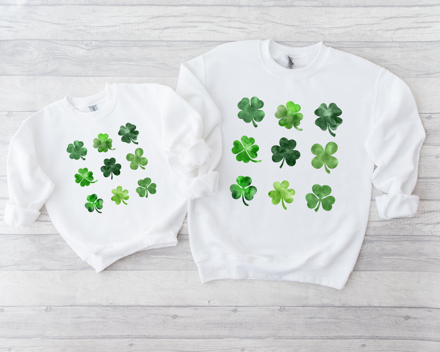 Watercolor Shamrock Kids Sweatshirt