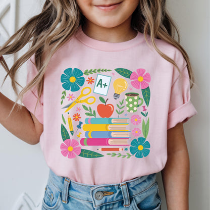 Floral School Kids T-shirt