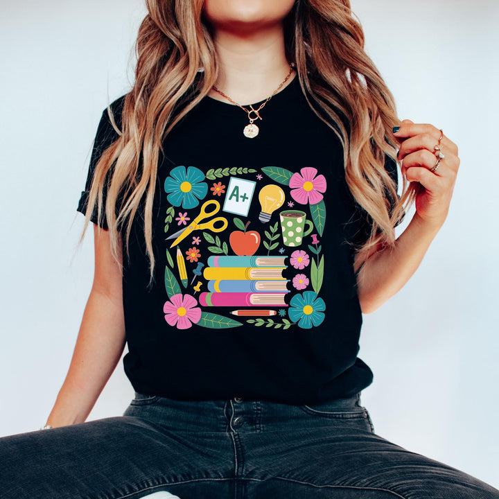 Floral School Adult T-shirt