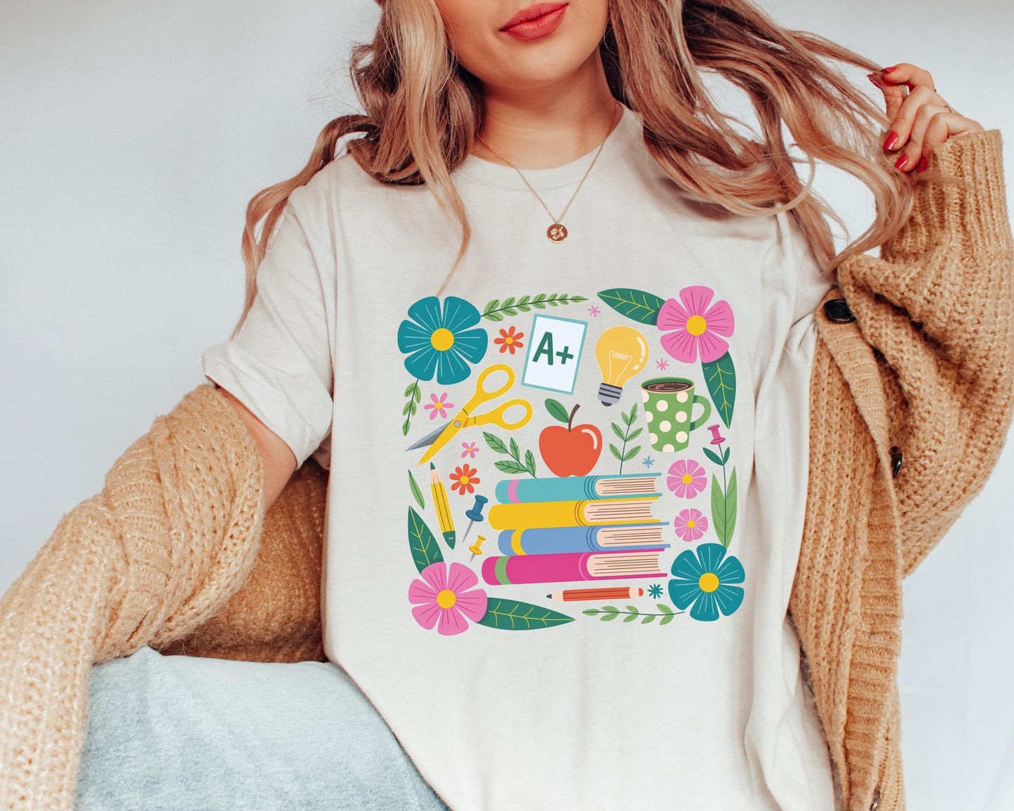 Floral School Adult T-shirt